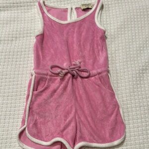 Pink Lily Kids Pink Romper with white Trim. Size 3T. Like new